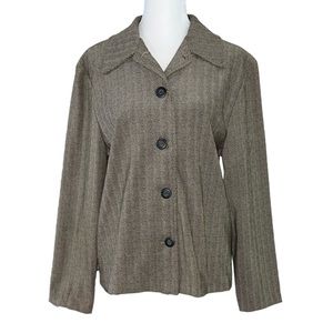 Briggs Petite New York Women’s Tan Black Blazer Suit Jacket Stretch Size SP